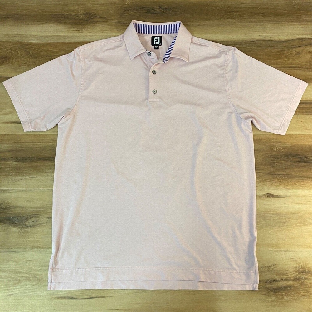 FJ Footjoy Polo Shirt Mens XL Pink Golf Short Sleeve Performance Stretch